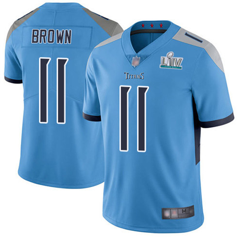 Men's Tennessee Titans #11 A.J. Brown Super Bowl LIV Blue Vapor Untouchable Stitched NFL Jersey